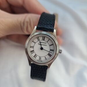 Tiffany & Co. Portfolio  Silver and Black Watch  24mm